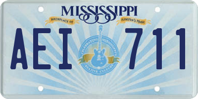 MS license plate AEI711