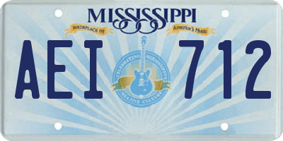 MS license plate AEI712