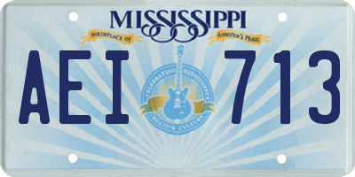 MS license plate AEI713