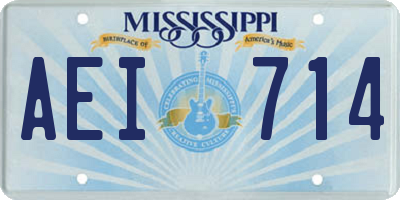 MS license plate AEI714