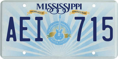MS license plate AEI715