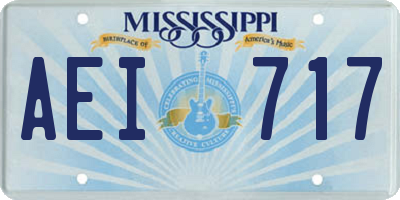 MS license plate AEI717
