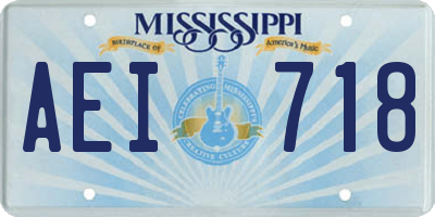 MS license plate AEI718