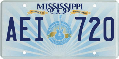 MS license plate AEI720