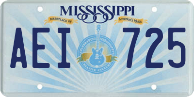 MS license plate AEI725