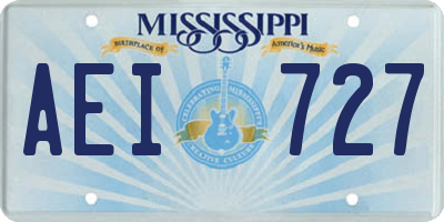 MS license plate AEI727