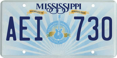 MS license plate AEI730