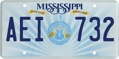 MS license plate AEI732