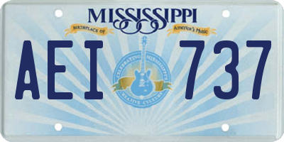 MS license plate AEI737