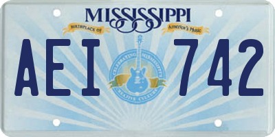MS license plate AEI742