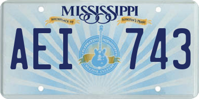 MS license plate AEI743