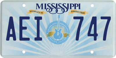 MS license plate AEI747