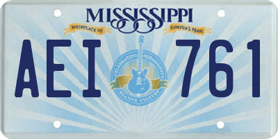 MS license plate AEI761