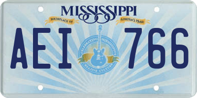 MS license plate AEI766