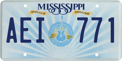 MS license plate AEI771