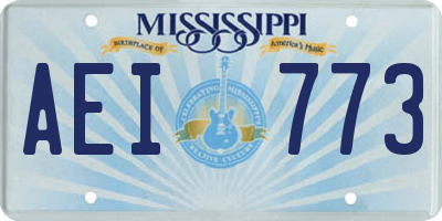 MS license plate AEI773