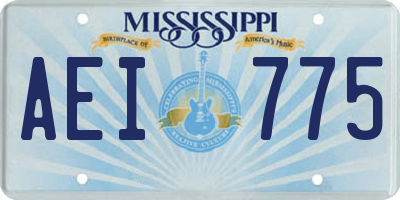 MS license plate AEI775