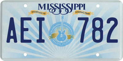 MS license plate AEI782