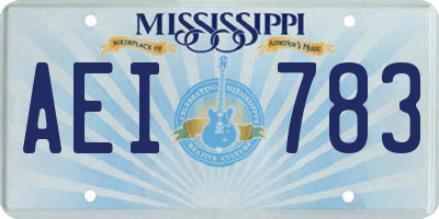 MS license plate AEI783