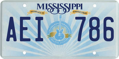 MS license plate AEI786