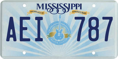 MS license plate AEI787