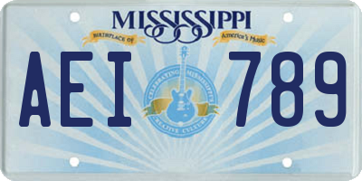 MS license plate AEI789