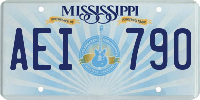 MS license plate AEI790