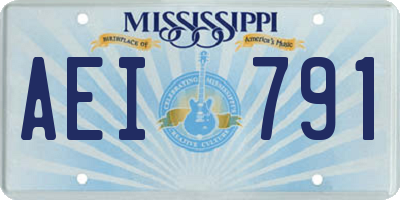 MS license plate AEI791