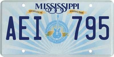 MS license plate AEI795