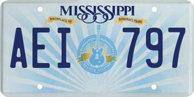 MS license plate AEI797