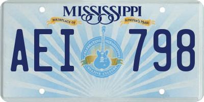 MS license plate AEI798