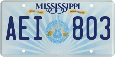 MS license plate AEI803