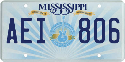 MS license plate AEI806