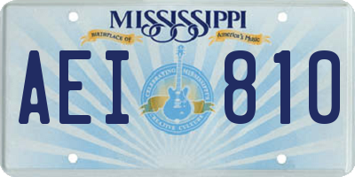 MS license plate AEI810