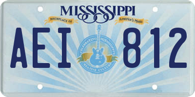 MS license plate AEI812