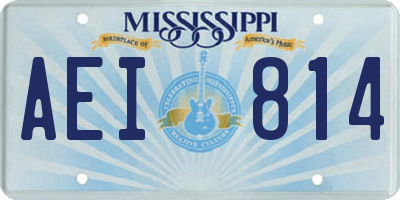 MS license plate AEI814