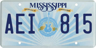 MS license plate AEI815