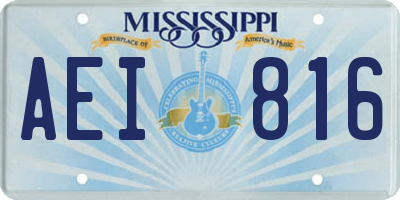MS license plate AEI816