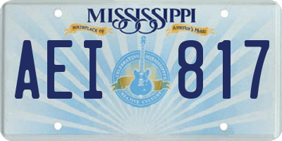 MS license plate AEI817