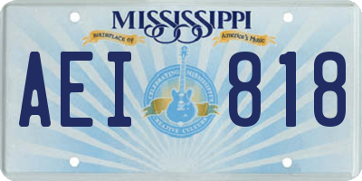 MS license plate AEI818