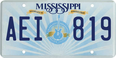 MS license plate AEI819