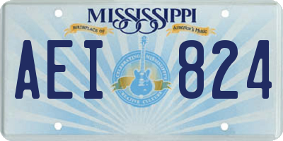 MS license plate AEI824