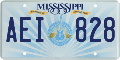 MS license plate AEI828
