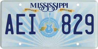 MS license plate AEI829