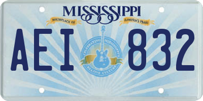 MS license plate AEI832