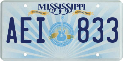 MS license plate AEI833