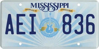 MS license plate AEI836
