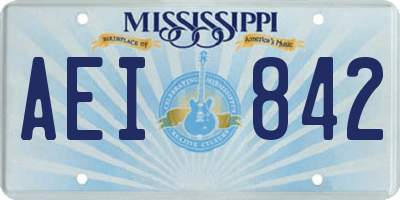 MS license plate AEI842