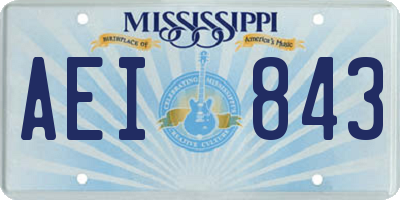 MS license plate AEI843