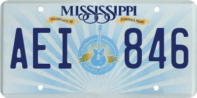 MS license plate AEI846